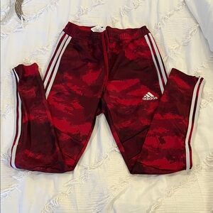 Adidas Red and Black Camo Joggers